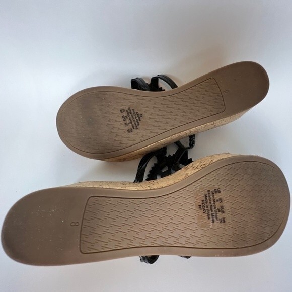 Circus by Sam Edelman Womens Wedge Sandals Size 8 M Black Patent "Rocky" EUC - Picture 6 of 6
